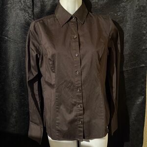 Merona Dark Brown Button-Up Shirt size small